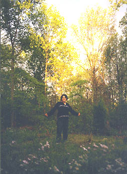 Liz in the woods